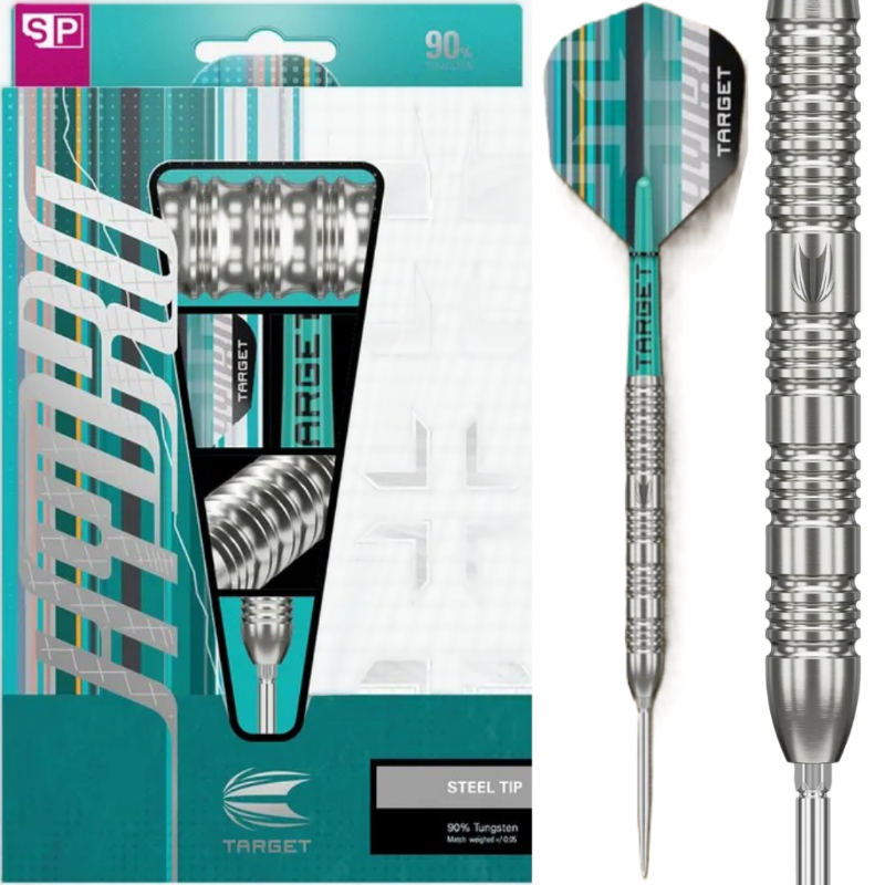 Set of Target darts with packaging on a white background