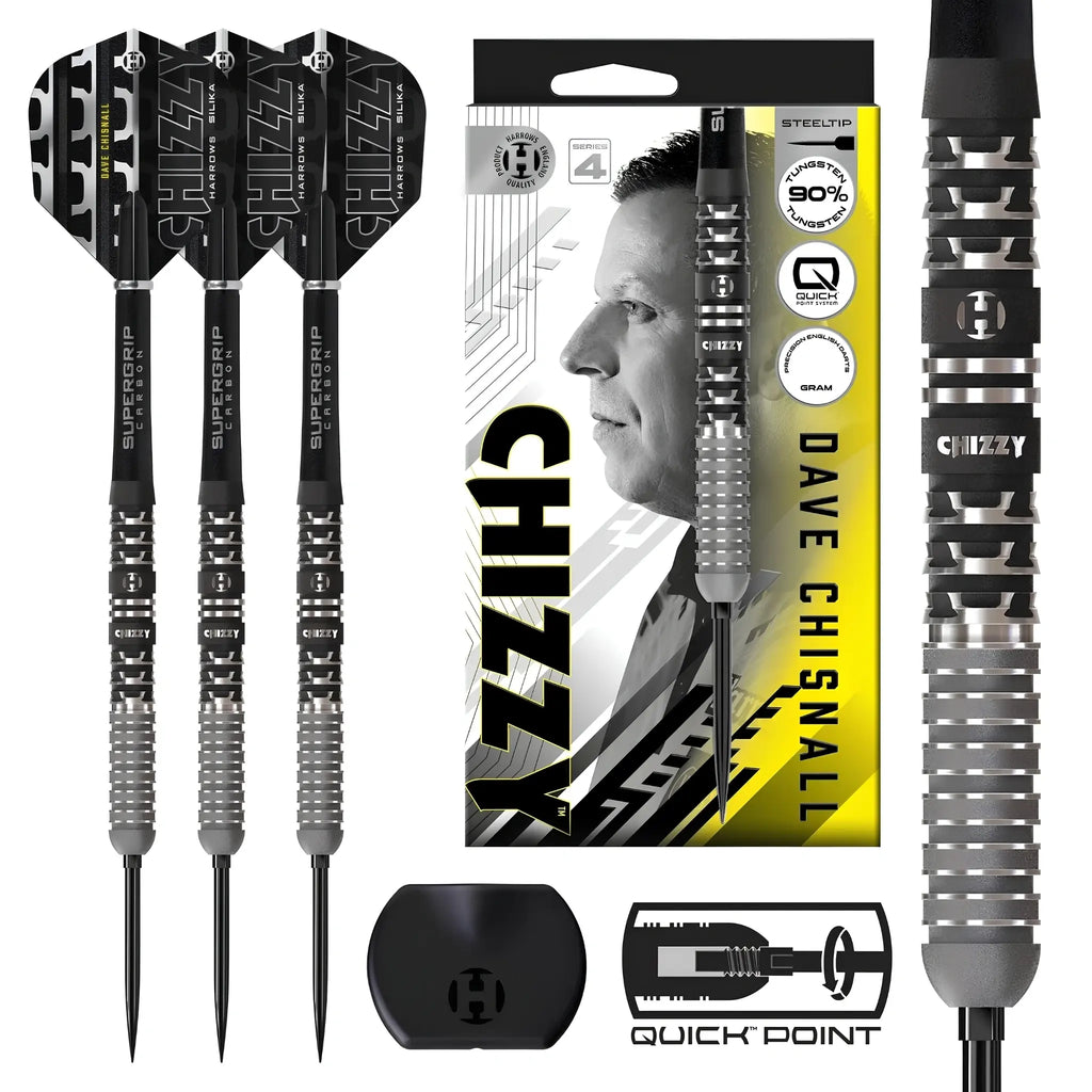 Harrows Dave Chisnall Chizzy Series 4 90% Tungsten Quick Point Steel Tip Darts