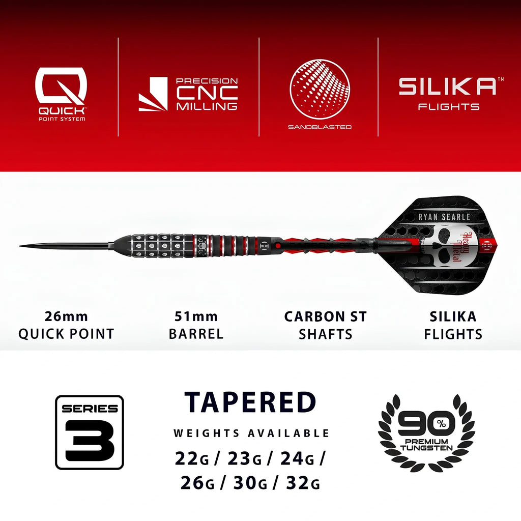 Harrows Ryan Searle Series 3 90% Tungsten Steel Tip Darts