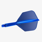 Blue dart flight on a white background