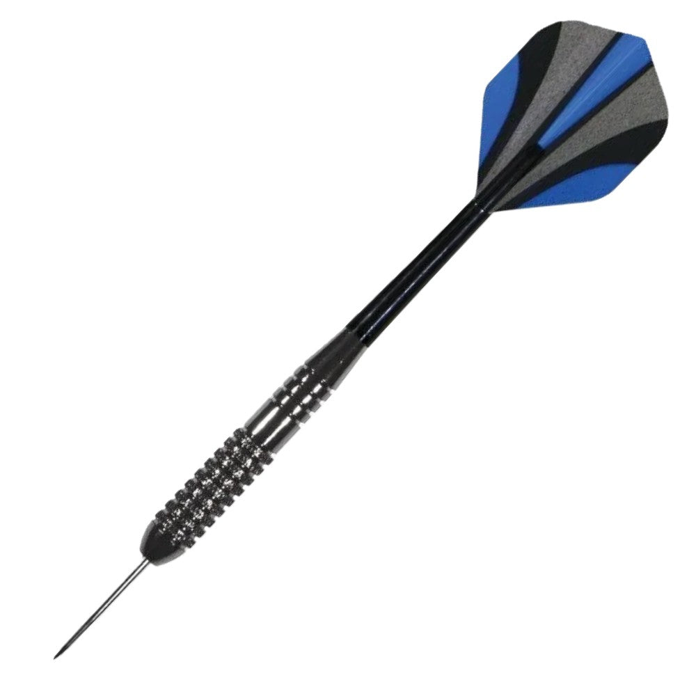 Black and blue dart on a white background