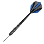 Black and blue dart on a white background