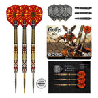 Shot Goths Alaric 95% tungsten steel tip darts, set of 3, Gold Titanium finish