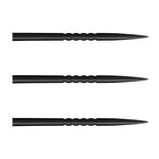 Three black tactical pens on a white background
