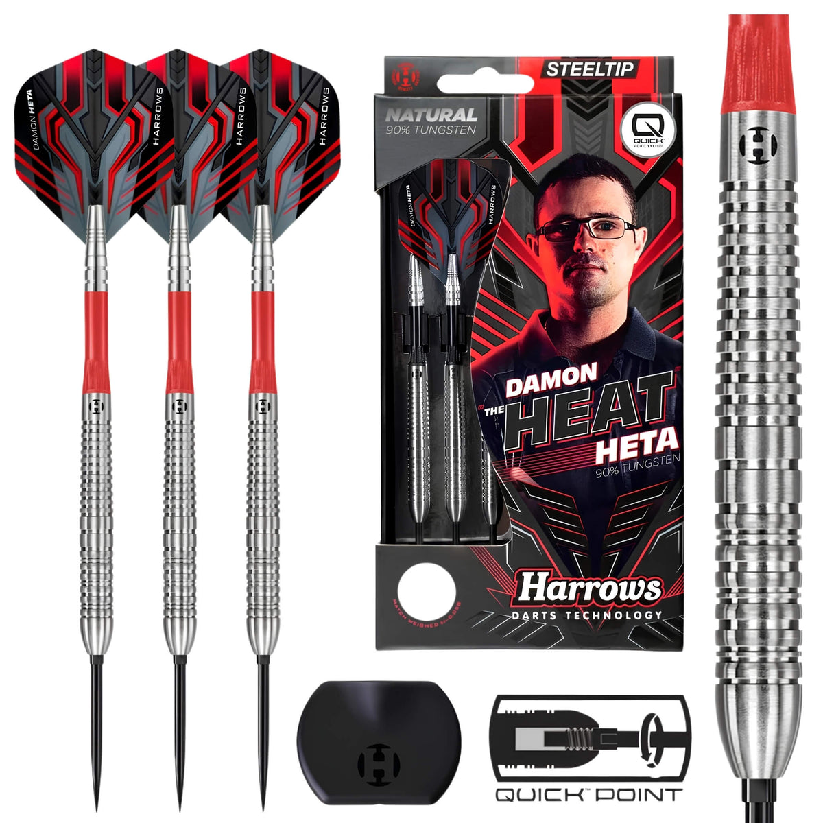 Harrows Damon Heta Natural 90% Tungsten Steel Tip Darts