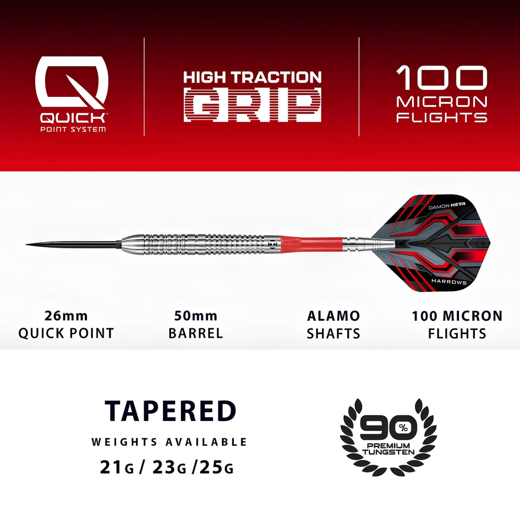 Harrows Damon Heta Natural 90% Tungsten Steel Tip Darts