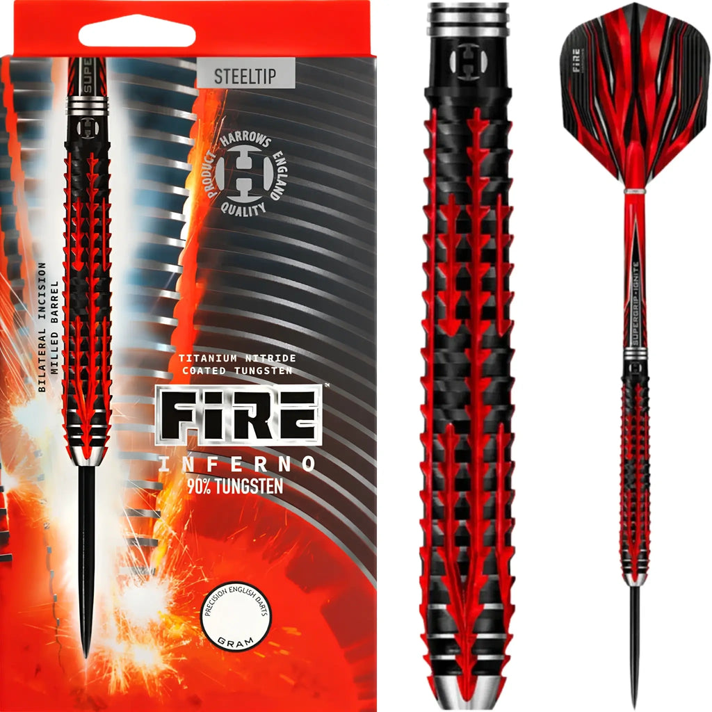 Harrows Fire Inferno 90% Tungsten Steel Tip Darts