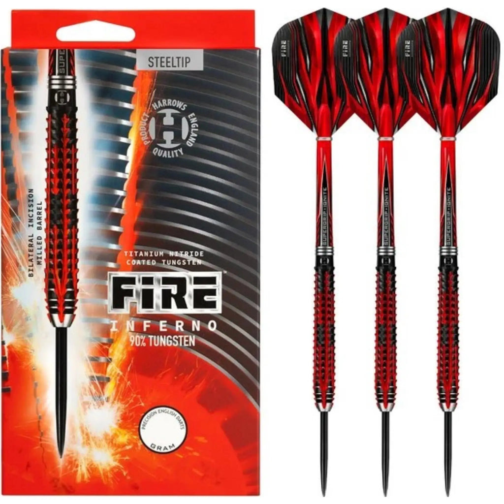 Harrows Fire Inferno 90% Tungsten Steel Tip Darts