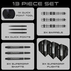 Harrows Supergrip Quick Point Tapered 90% Tungsten Steel Tip Darts