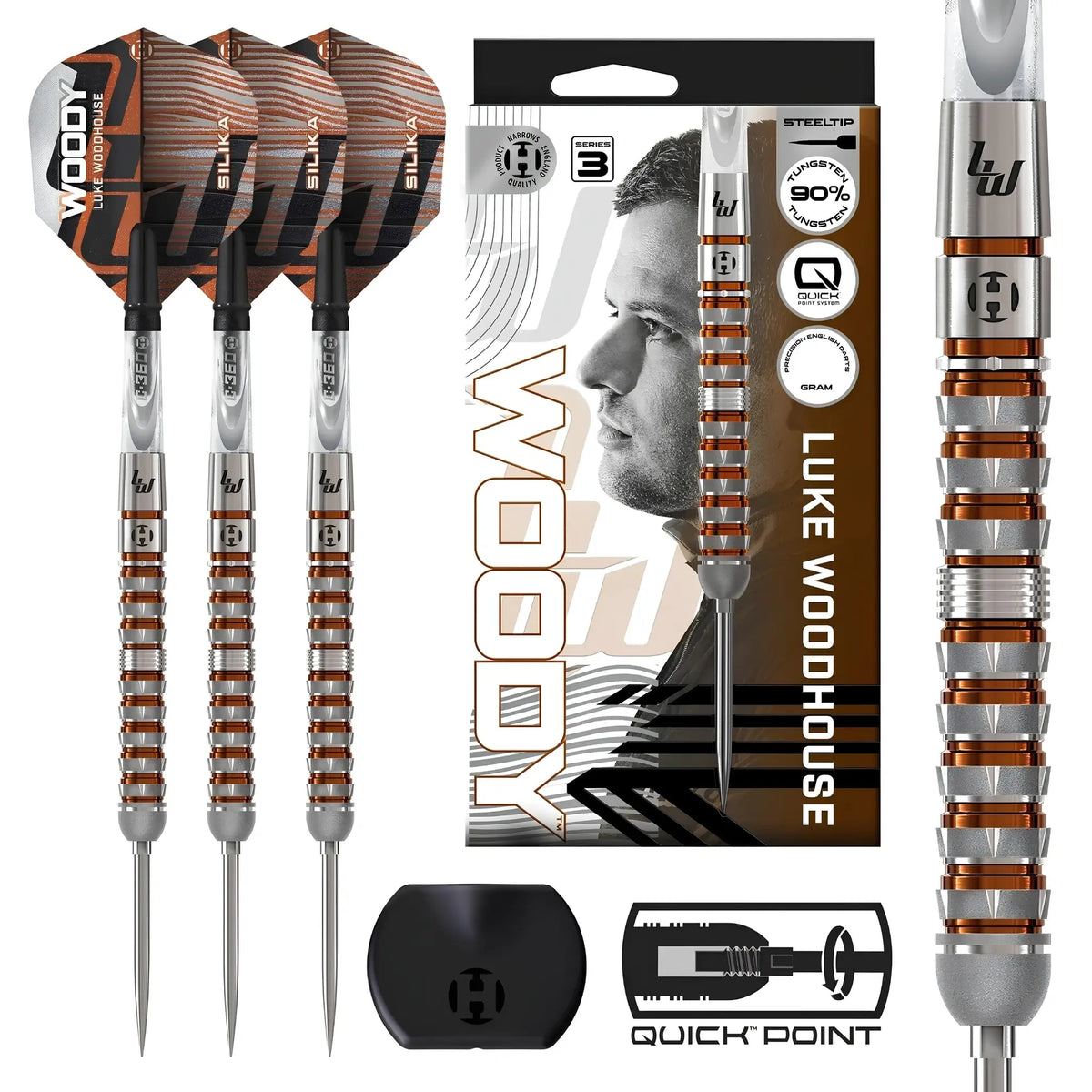 Harrows Luke Woodhouse Series 3 90% Tungsten Steel Tip Darts