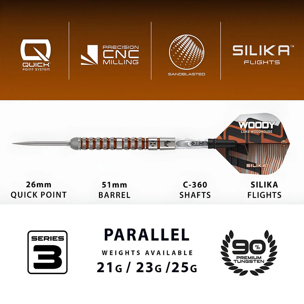 Harrows Luke Woodhouse Series 3 90% Tungsten Steel Tip Darts