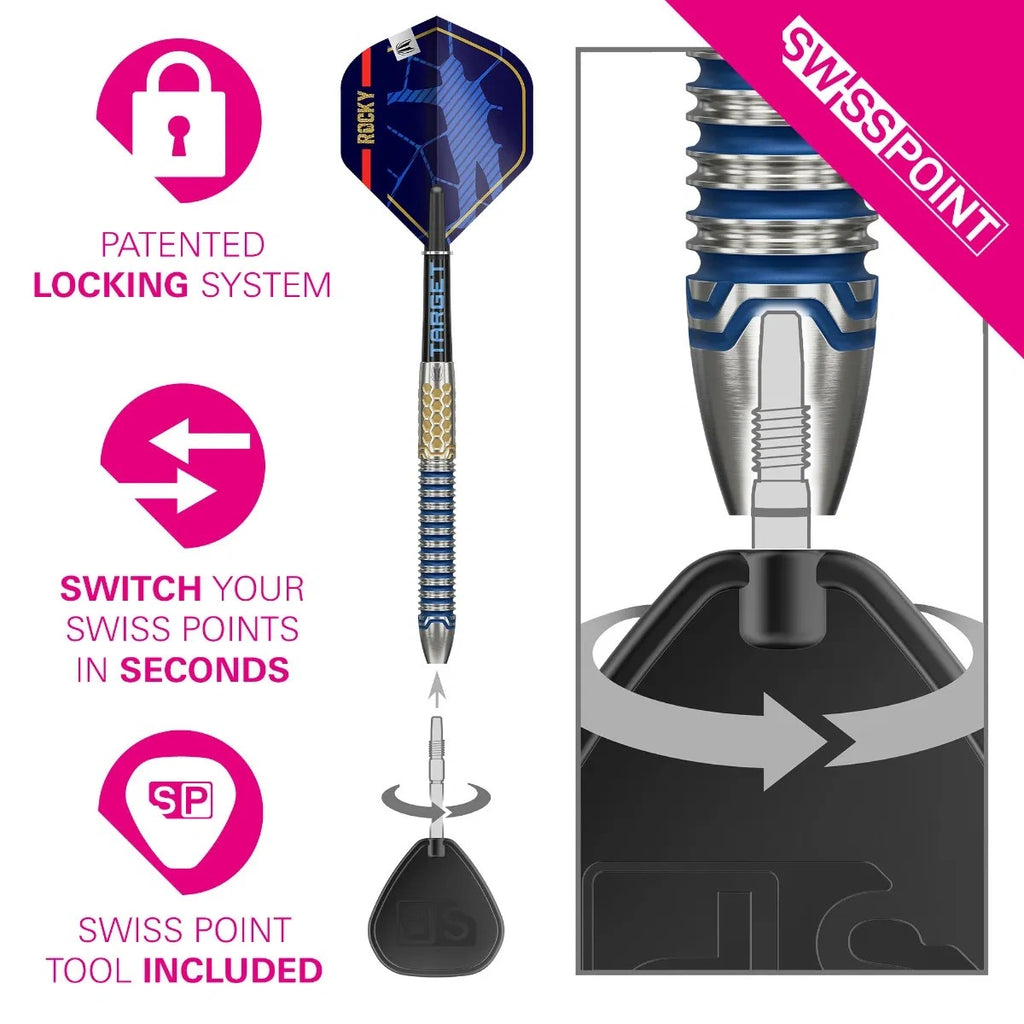 Dart with Swiss Point technology and packaging 