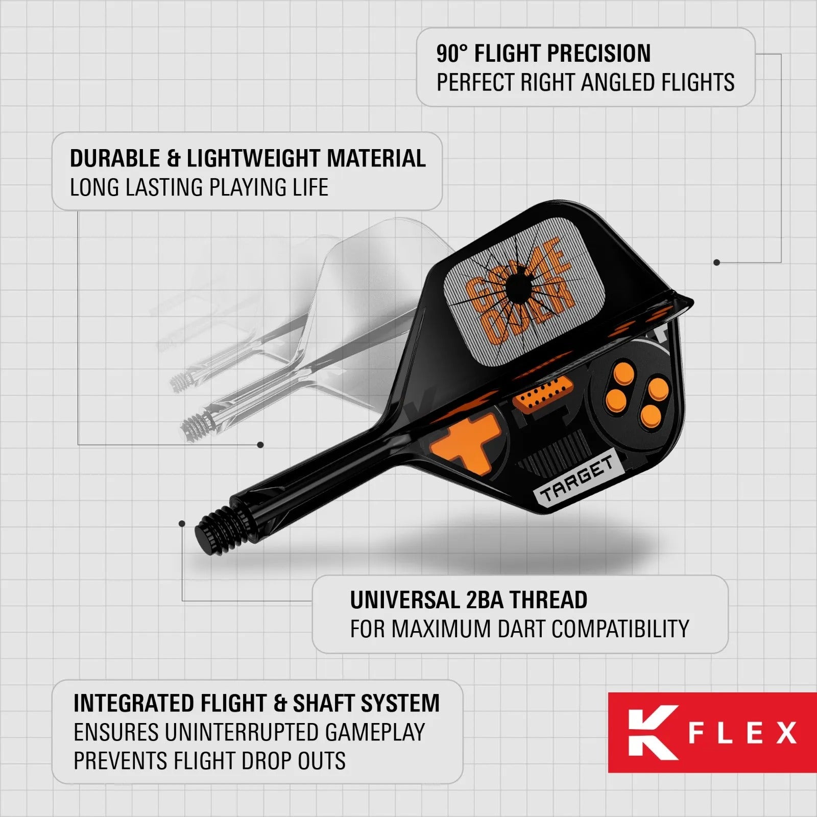 K-Flex Dart Integrated Flight and Stem Features
