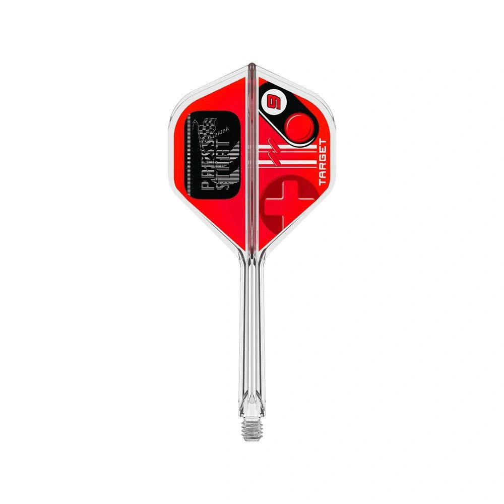 Red and clear dart on a white background