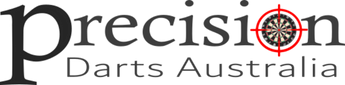 Logo of Precision Darts Australia with a dartboard icon.