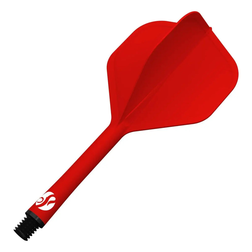 Red dart with a black tip on a white background