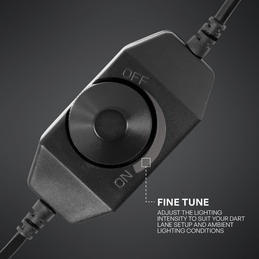 Black and gray control panel with 'ON' and 'OFF' labels on a dark background