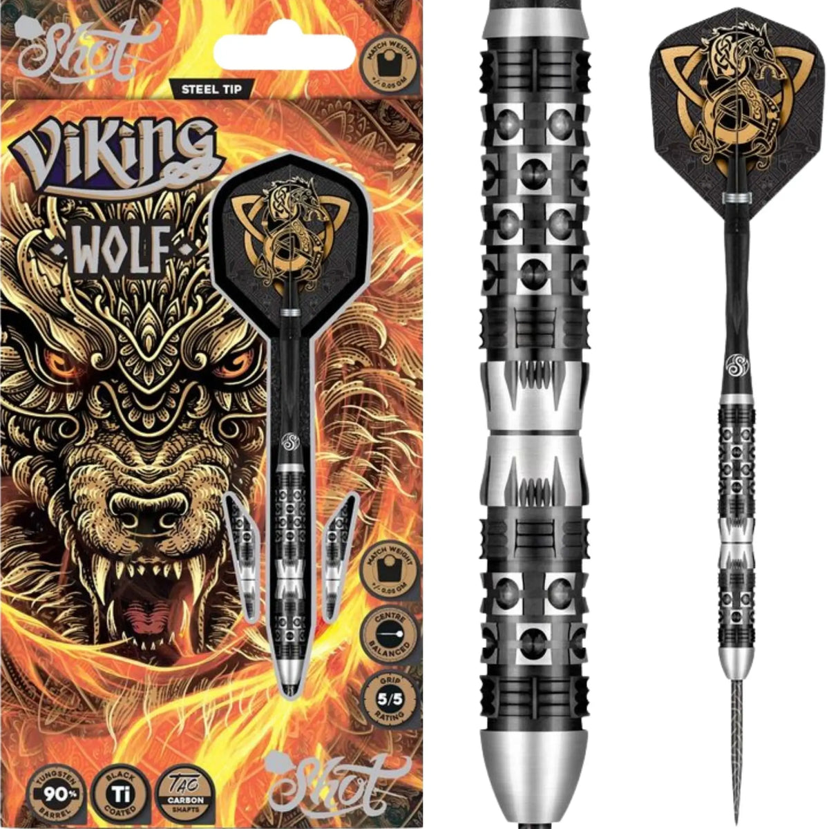 Shot Viking Wolf 90% Tungsten Steel Tip Darts