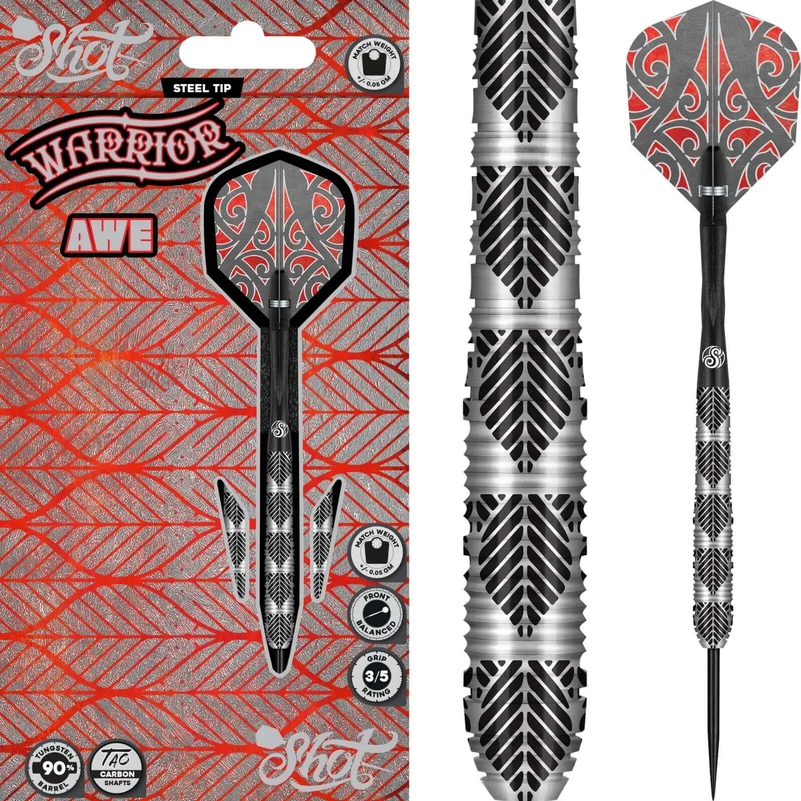 Shot Warrior Awe 90% Tungsten Steel Tip Darts