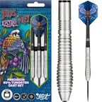 Birds of Prey dart set with packaging featuring a colorful parrot design.