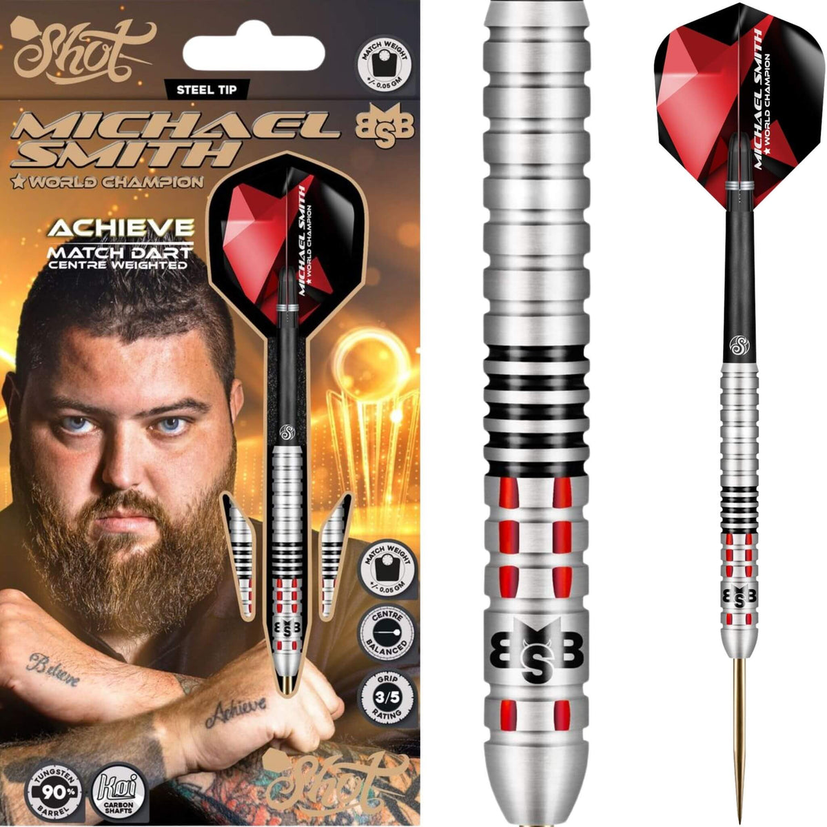 Michael Smith Steel Tip ESB match dart set