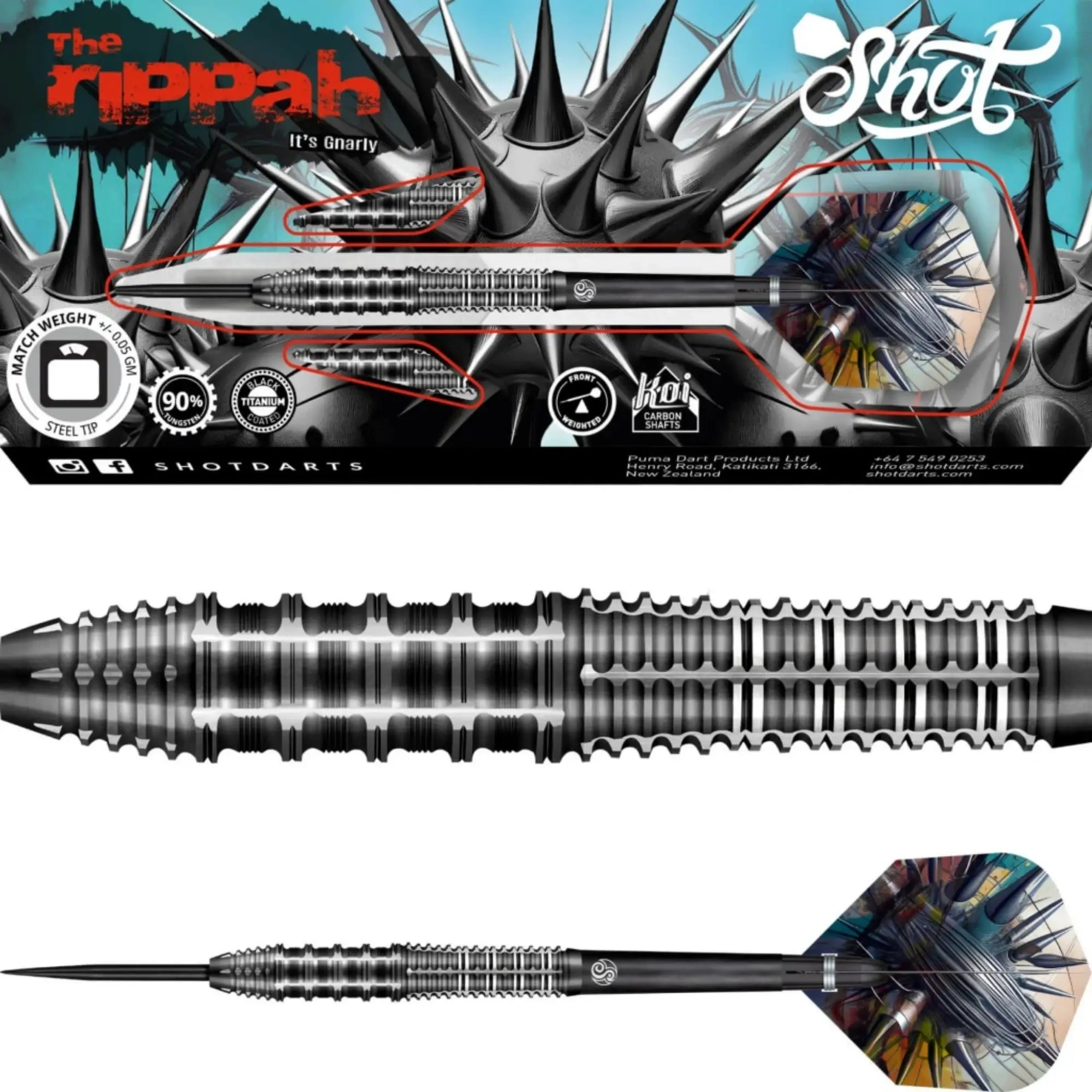 Shot Rippah 90% Tungsten Steel Tip Darts