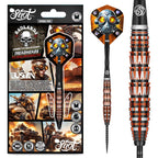 Dart with decorative head and packaging featuring 'Shot' branding and images of a character and vehicle.