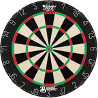 Dartboard with black, red, and green design on a white background