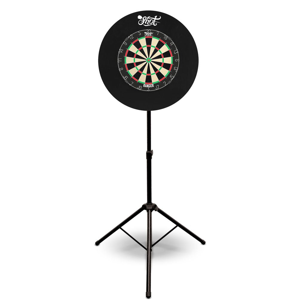 Dartboard with a stand on a white background