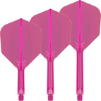 Three red darts with flat flight shapes on a white background