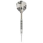 Dart with black and white pattern on a white background