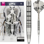 Dart packaging with a beetle design and two darts on a white background