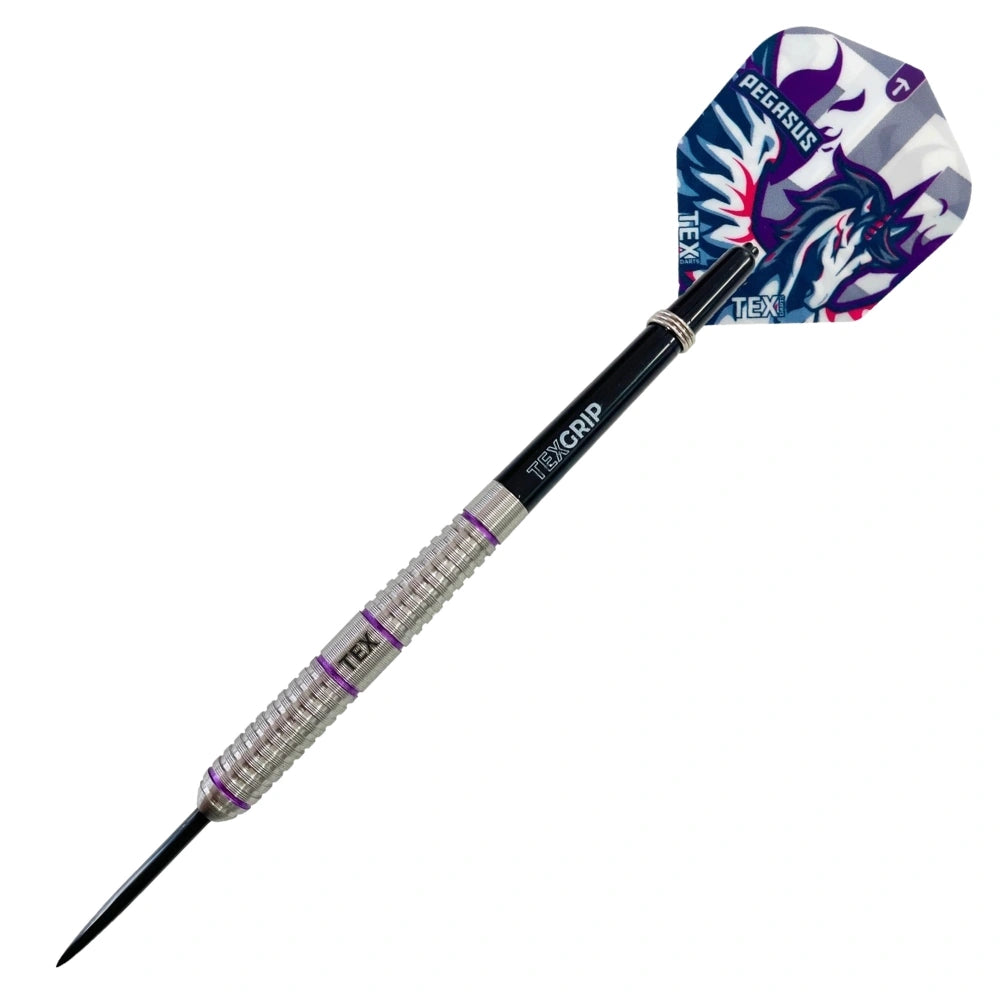 Dart with a colorful fletchings on a white background