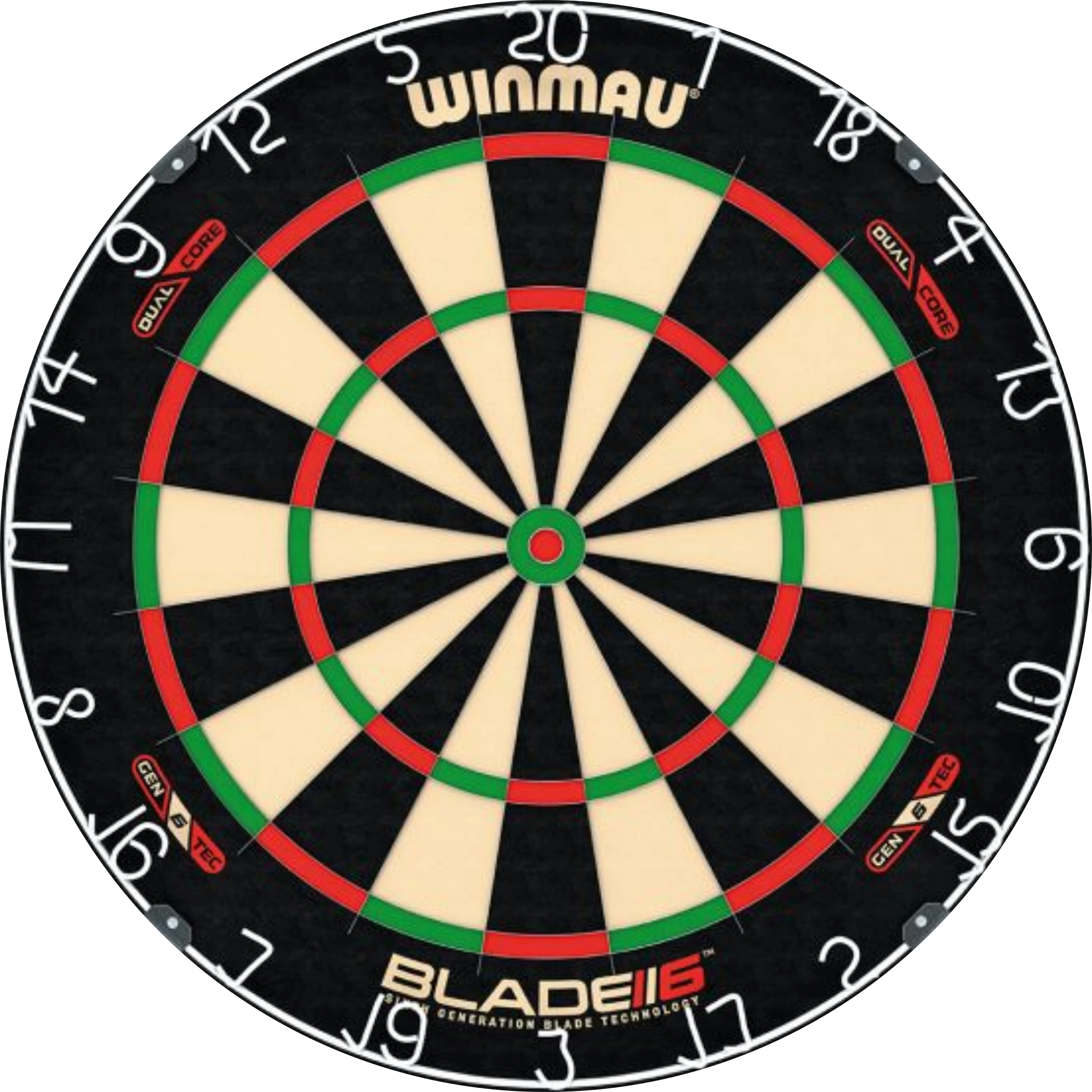 Winmau Blade 6 Dual Core dartboard with PDC logo