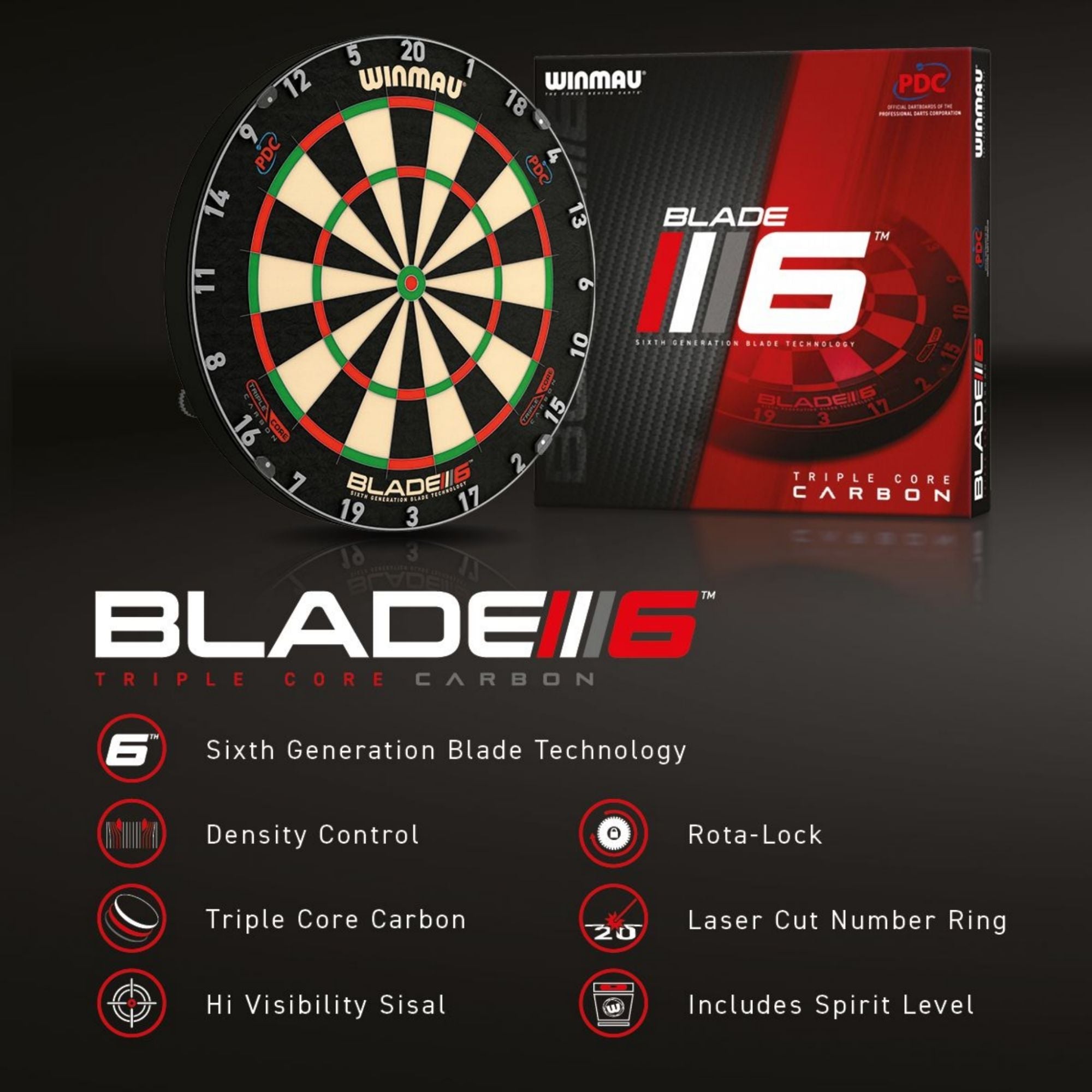 Winmau Blade 6 triple core features
