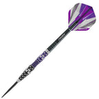 Dart with a purple and gray design on a white background