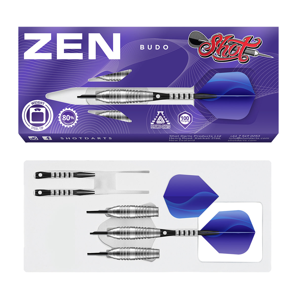 Shot Zen Budo Steel Tip 80% Tungsten Darts