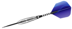 Dart with a blue flight on a white background