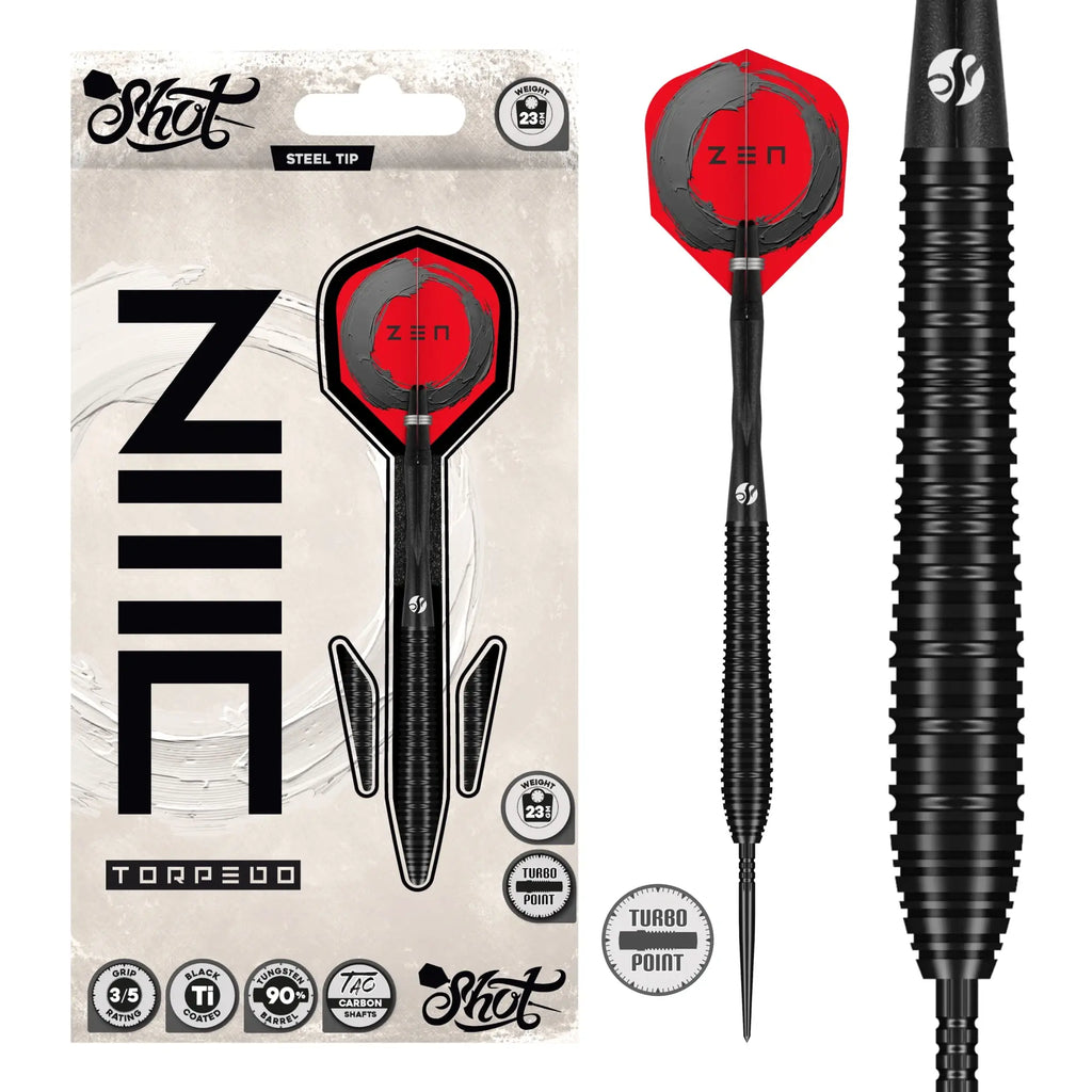 Shot Zen Torpedo 90% Tungsten Steel Tip Darts