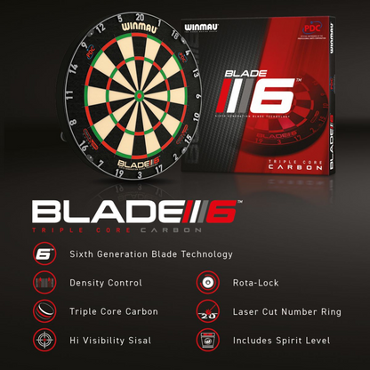 Winmau | Blade 6 Triple Core Carbon Dartboard