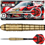 Gold dart with red and black design on a white background, featuring Shotdarts branding.